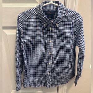 Ralph Lauren Boys Blue & White Gingham Button-Down Shirt